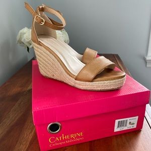Catherine Malandrino Classic Nude Wedge Sandal